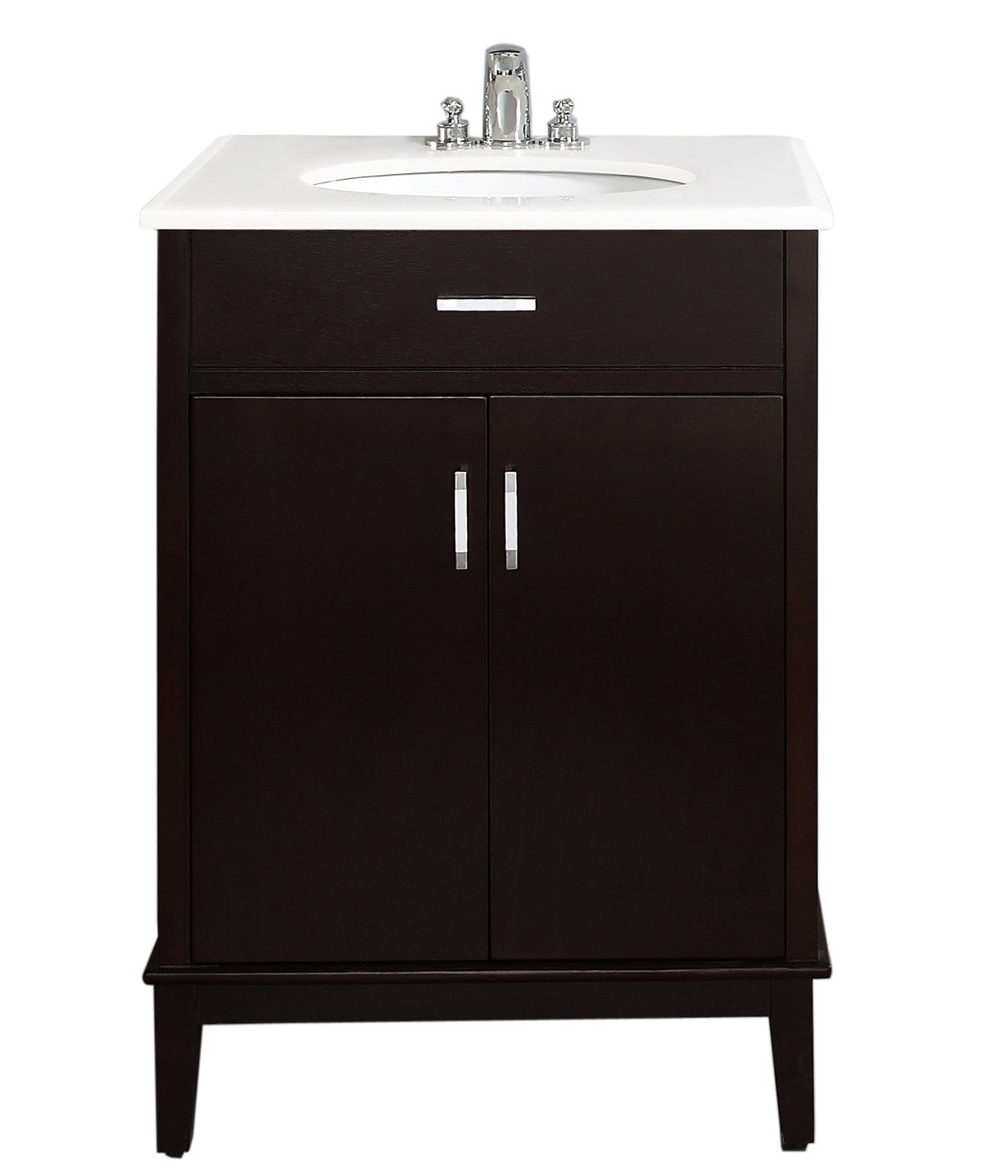Simpli Home Nl Clt090201 24 2a Urban Loft 24 Inch Contemporary Bath Vanity In Dark Espresso Brown With White Engineered Quartz Marble Top Amazonin Home Kitchen