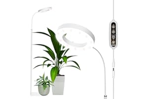 PRONORO Grow Light, LED Floor Grow Lights for Indoor Plants, Full Spectrum Plant Growing Lamp for Large Plants, Auto ON/Off Timer, 6 Dimmable Levels, 3 Switch Mode, 63 inches Adjustable Height, White