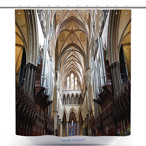 Vanfan Polyester Shower Curtains Photo Salisbury Cathedral