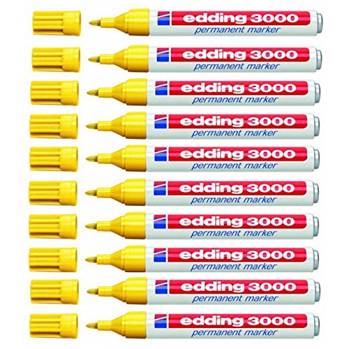Yellow permanent marker 3000, 0.06 in 0.12 in, pack of 10 Amazon.co