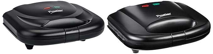 Prestige PGMFB 800 Watt Grill Sandwich Toaster with Fixed Grill Plates,Black & PSMFB 800 Watt Sandwich Toaster with Fixed Plates, Black Combo