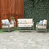 Creative Living Rowley Patio Furniture Sofa Set, Beige (Loveseat 4PC Conversation)