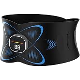 Ab Stimulator Muscle Toner, Abs Stimulator Abdominal Massage Belt Black | Heating Function for Lose Belly Fat &amp; Cellulite Melting &amp; Firming, Lower Back Massager for Pain Relief Women Men Gifts