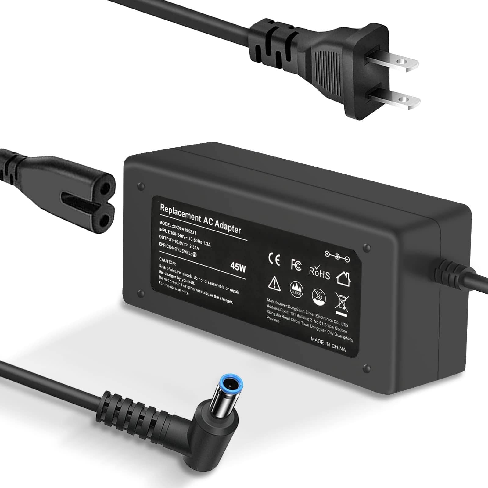 Photo 1 of DJW Charger Compatible with HP Laptop Computer 45W Smart Blue Tip Power Adapter