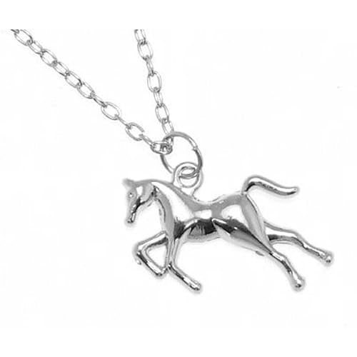 Childrens 925 Sterling Silver Horse Pendant with 12" Silver Chain