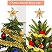 YUNLIGHTS 9 Inch Lighted Star Tree Topper, Gold Glittered Vintage Christmas Tree Toppers with Clip for Indoor Christmas Ornaments Party Home Decoration, Warm White
