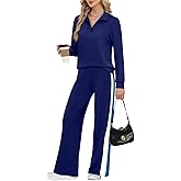 WIHOLL Women 2 Piece Outfits Airport Travel Vacation Sweatsuits Wide Leg Pants Lounge Set 2025 Fashion Clothes