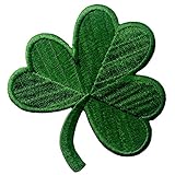 Irish Clover Dark Green Embroidered Emblem Lucky Shamrock Iron On Sew On Ireland Patch