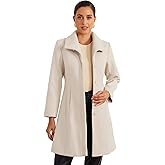 Allegra K Elegant Winter Coats for Women's Casual Button Outwear Pea Overcoat