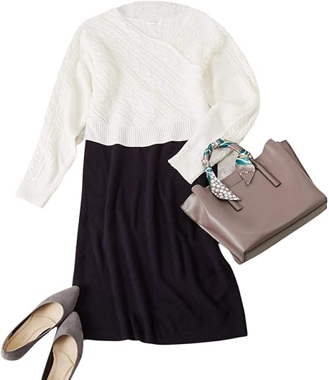 Amazon Co Jp Nissen ニッセン ルームウェア パジャマ 長袖 カジュアル マタニティウェア 授乳服 産前 産後 授乳服 Love Mic マタニティケーブルニットワンピース 服 ファッション小物