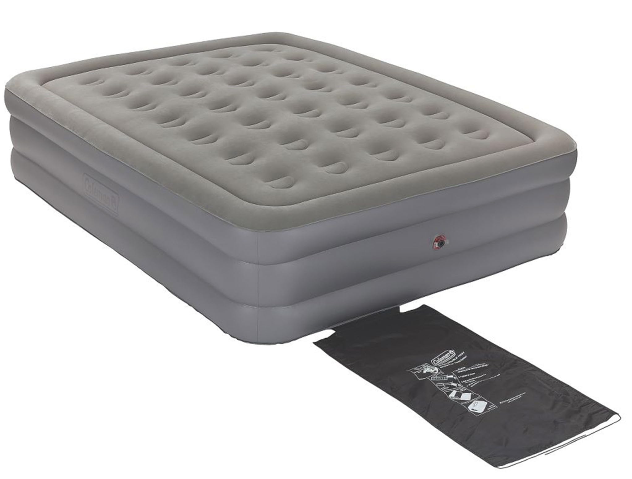 Photo 1 of Coleman GuestRest 18" Plush Top Double High Air Mattress Airbed with Integrated Storage System and Carry Bag, Pump Not Included, Queen