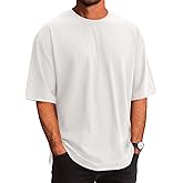 Runcati Mens Casual T-Shirts Short Sleeve Lightweight Oversized Summer Cotton Tee Beach Crew Neck Tops