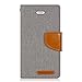 GOOSPERY Canvas Wallet for Apple iPhone 6S Plus Case (2015) iPhone 6 Plus Case (2014) Denim Stand Flip Cover (Gray)