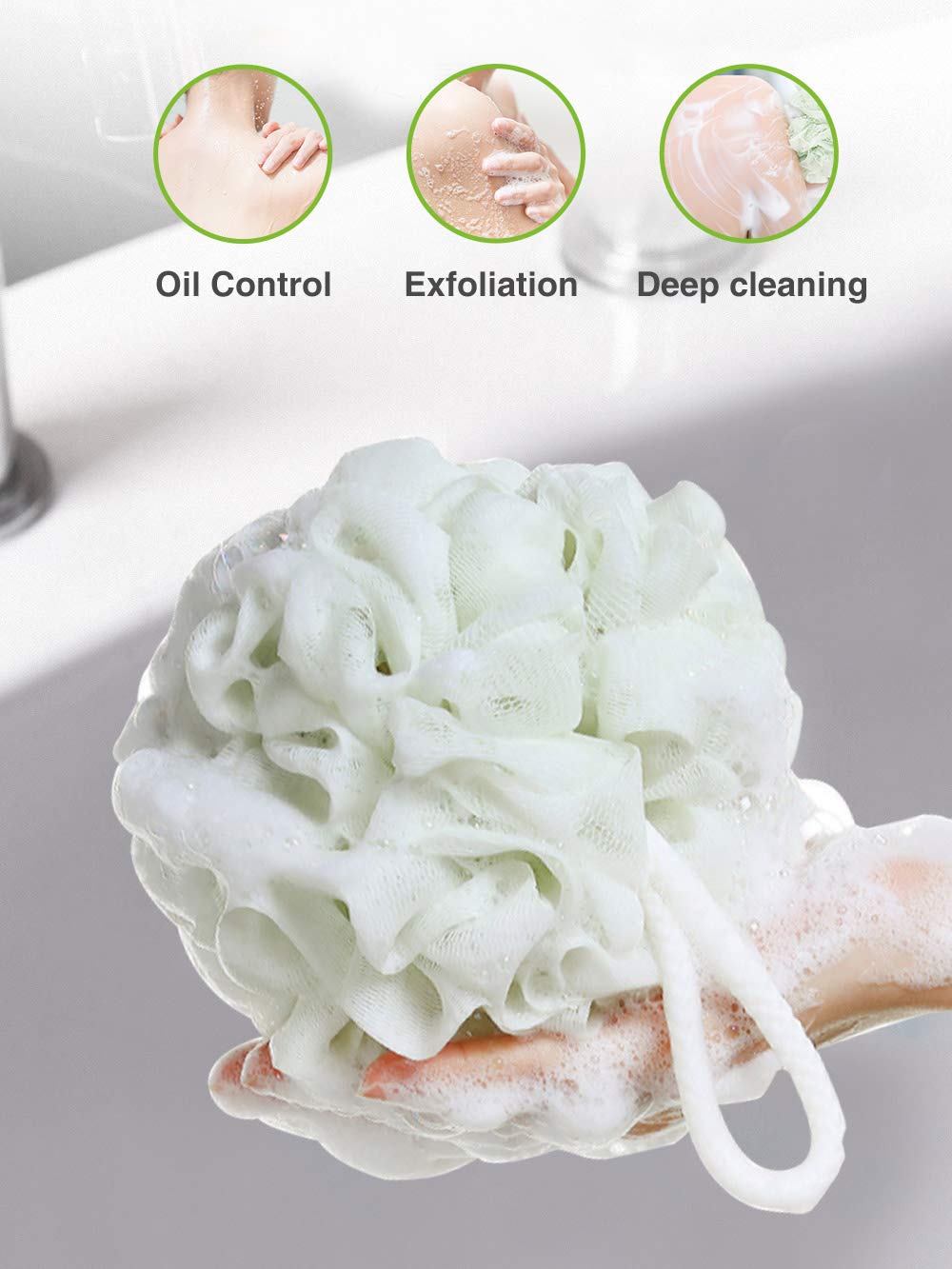 Elitehood Bath Loofah for Woman, 3 Pack Mens Loofa, Extra Large Exfoliating Loofah, Mesh Pouf Kids Loofah and Loofa Sponge Natural, 60G Large Shower Bath Loofah with 3 Different Colors Loofah Sponge: Beauty