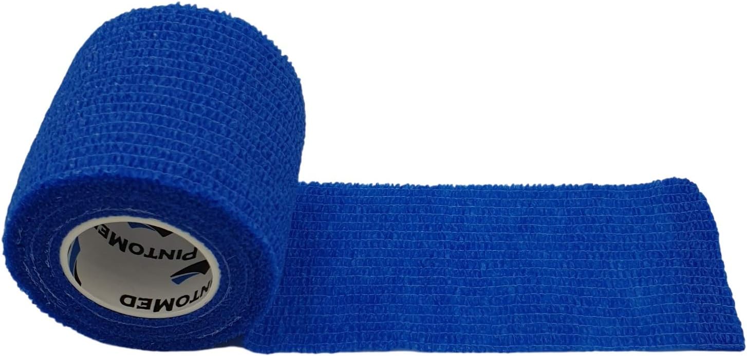 PintoMed, 10 X Blue X 5CM X 4.5M, Cohesive Bandage Stretched, Self-Adhesive Flexible Bandages - Image 4