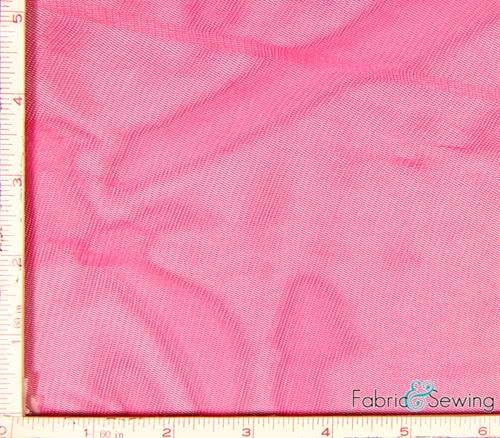 Fuchsia Pink Small Hole Net Netting Fabric 2 Way Stretch Polyester 58-60"