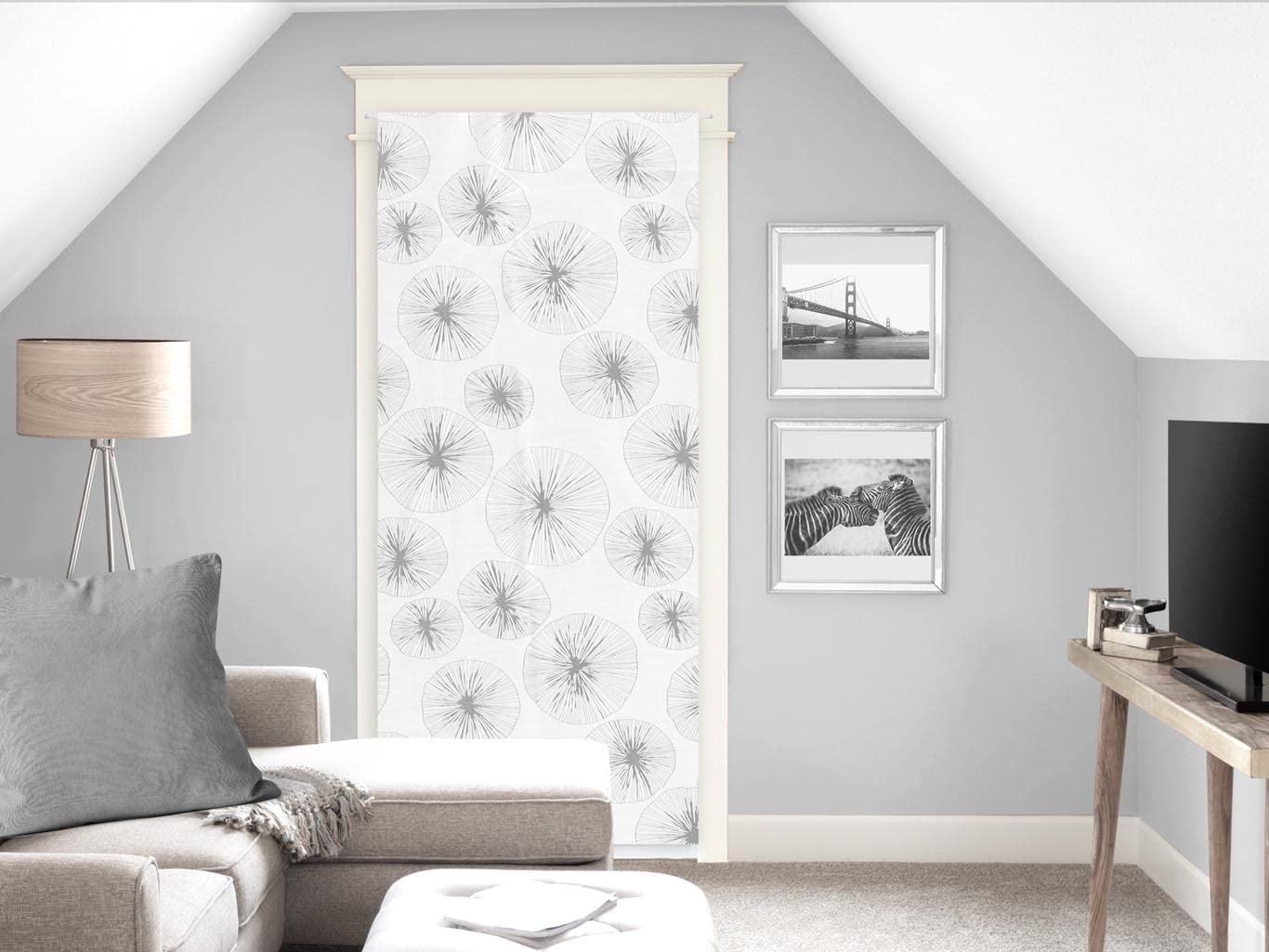 Soleil d'ocre Lionel Voile Net Curtain, Half Curtain, Polyester, White, 90 x 200 cm