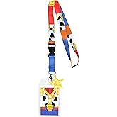 Disney Toy Story Cowboy Woody Lanyard with Clear ID Badge Holder and 2" Sheriff Badge Rubber Charm