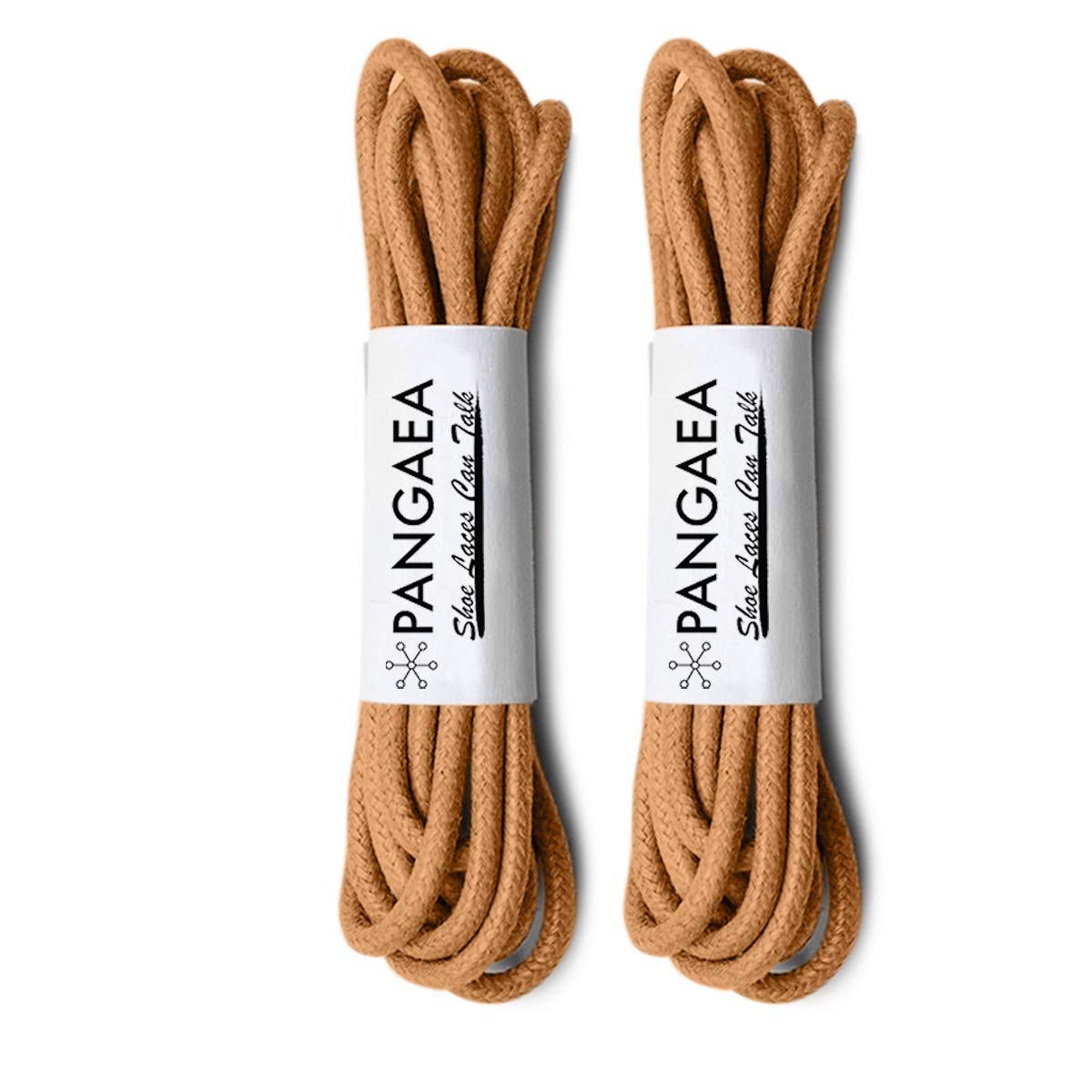 Photo 1 of [4 Laces] 2-Pair Pack Waxed Round Oxford Shoe Laces for Dress Shoes Chukka 3/32Inch Thin(#05 Tan,22in (56cm))