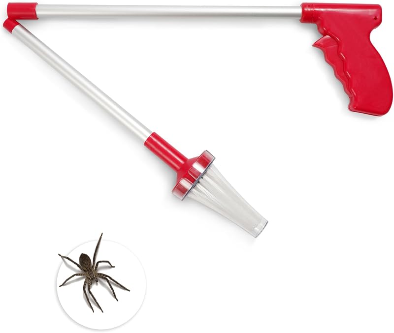 KEPLIN Foldable Spider Catcher 45cm-81cm Long Reach Red