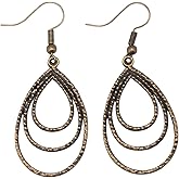 14K Gold Plated Oval Hoop Earrings Lightweight Oval Earring