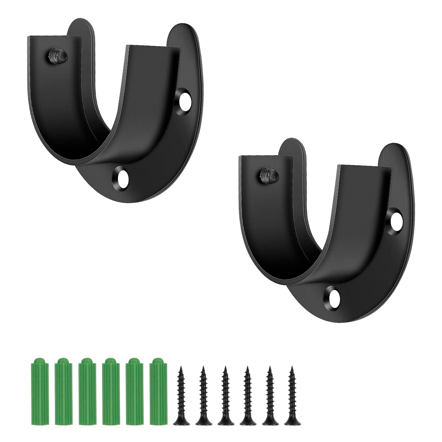 MYLERCT Wardrobe Pole Brackets MYLERCT 2 Pieces Wardrobe Rail Bracket, 38mm Stainless Steel Wardrobe Brackets, Clothes Rod Bracket, Can Be Used for Wardrobe Bracket/Curtain Rod/Clothes Drying Rod