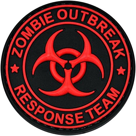 Zombie Outbreak Biohazard Morale 3D PVC Patch Tactical Military Red Black