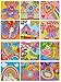 Biowow Animal Sticky Mosaics Art and Craft Kits for Kids,12 Packs