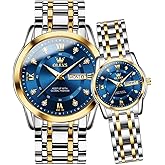 OLEVS Couple Watch Valentines Couple Matching Watches His and Her Couple Set Wrist Watch Men and Women Lovers Wedding Romantic Gifts Set of 2