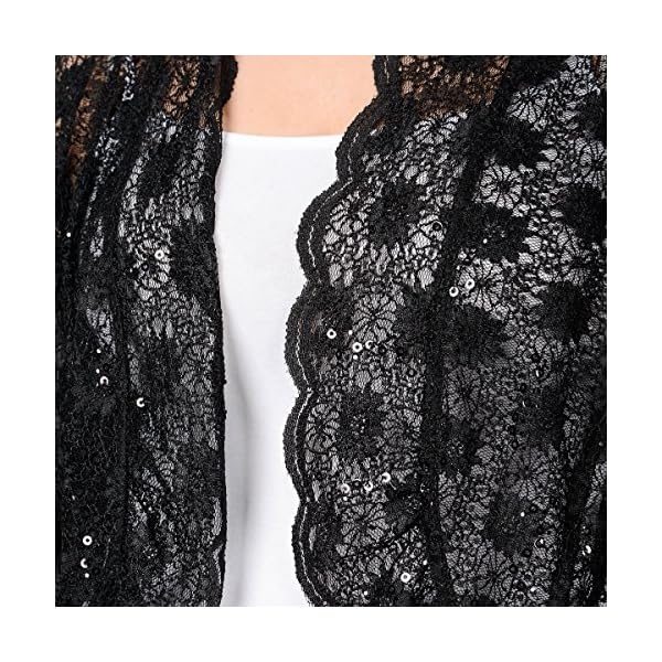 R&M Richards Plus Size Black Lace Shrug