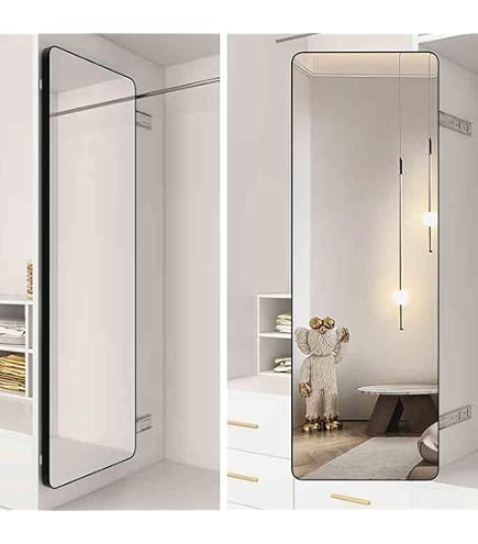 Miroir Coulissant Mural Avec Panneau Perforé - 2 En 1 Miroir Plein Et Rangement - Vert Foncé 40,6 X 140,7 Cm