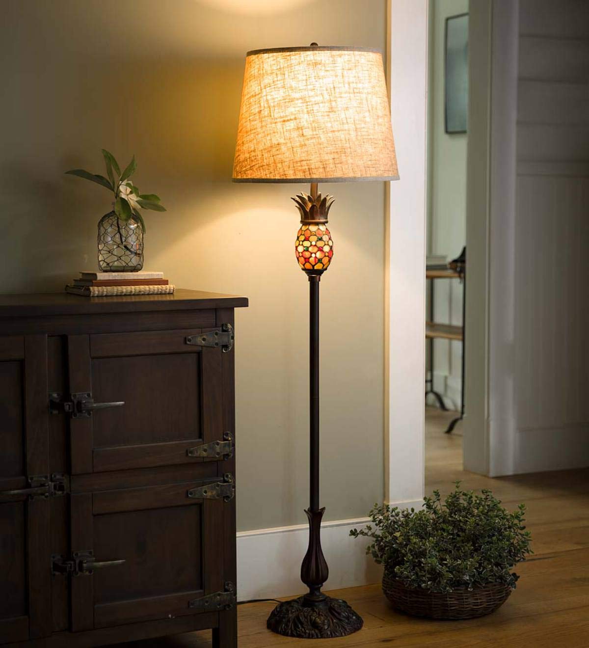 65 Tall Metal Floor Lamp With Antique Gold Finish Home Garden