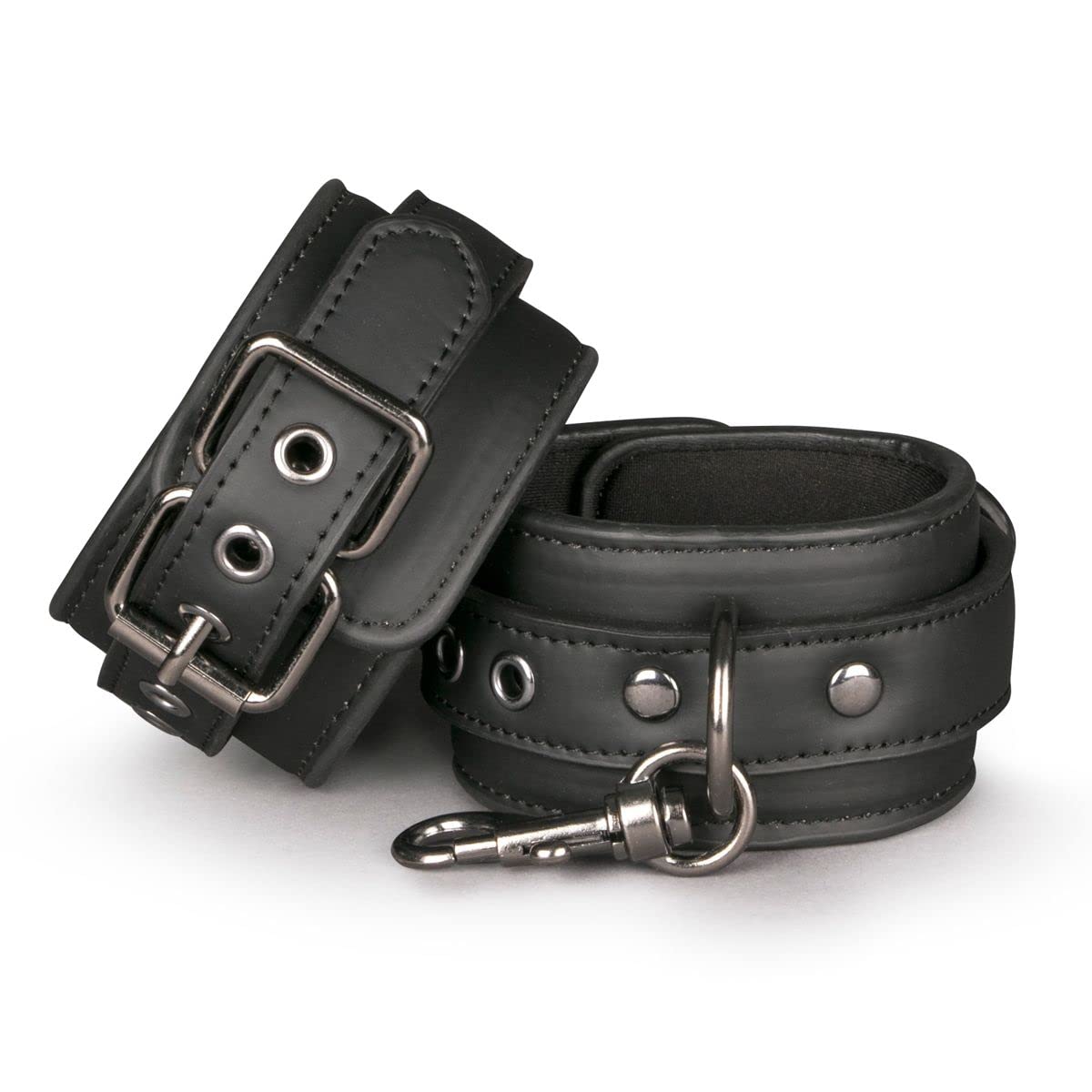 EasyToys Black Leather Handcuffs