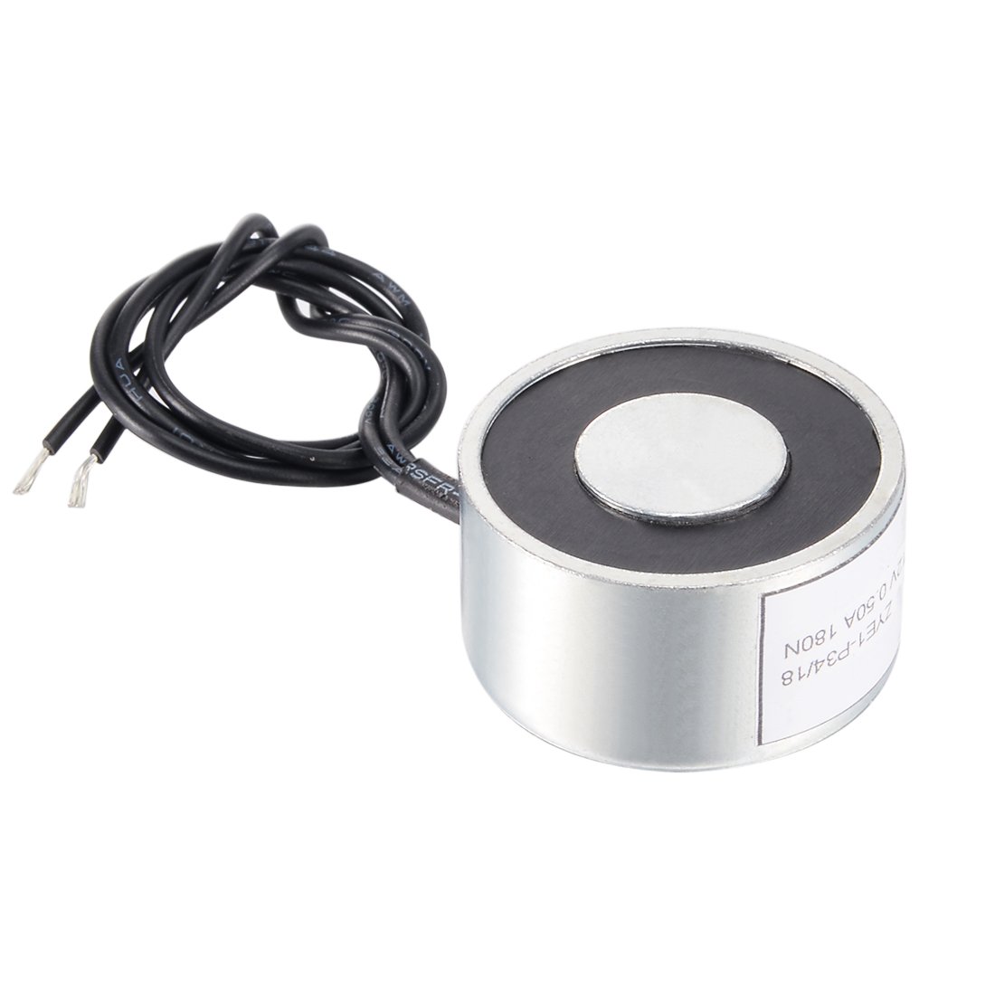 uxcell DC24V 180N Lift Holding Electromagnet Sucking Disc Electric Lifting Magnet Solenoid 34mm x 18mm