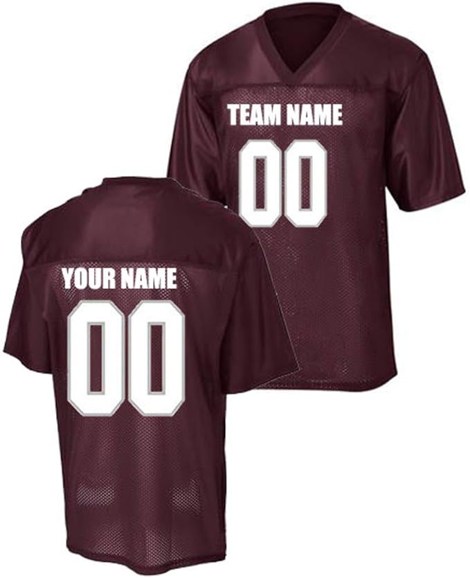 Amazon.com : Custom Football Jersey (Maroon, Large) : Clothing