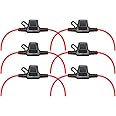 VANTRONIK Waterproof Inline Fuse Holder 6 Pack for Mini Fuse, 16 Gauge AWG Wire UL1015, Fit for ATM Blade Fuse, 12 Inches Long