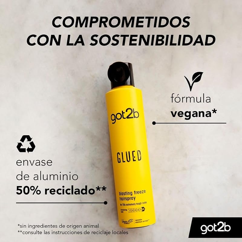 Glued Blasting Freeze, Laca Fijación Extrema, Amarillo. 300 mililitros