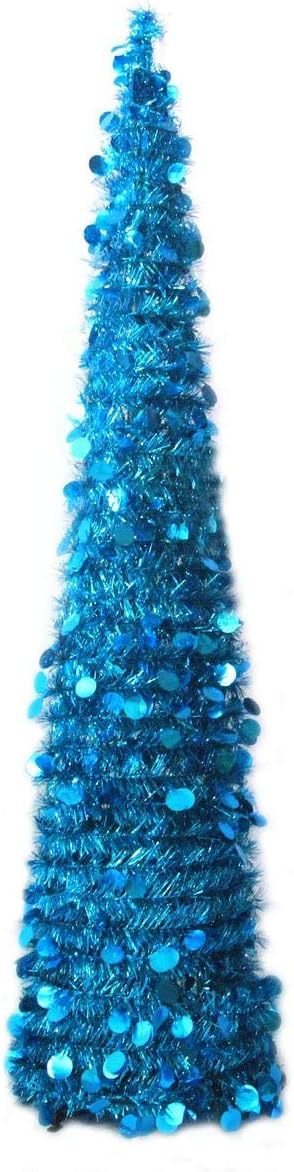 5ft DIY Sequin Christmas Tree Popup Collapsible Tinsel Artificial Christmas Tree w/ Stand Christmas Home Party Decorative Tree Glittering Bling Pop Up Xmas Decoration Tree New Year Wedding Decor