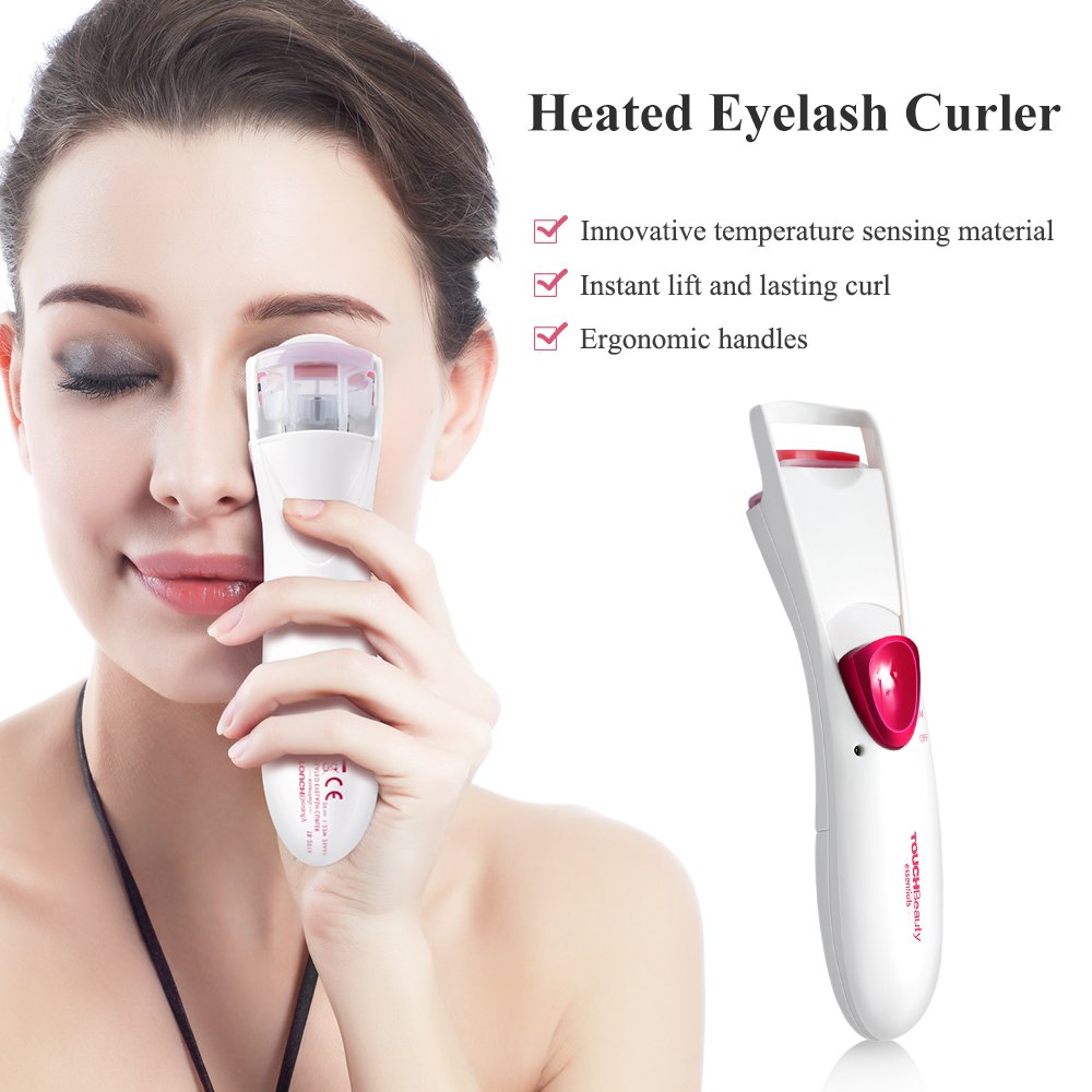 TOUCHBeauty Heated Eyelash Curler with Double Silicone Pad,Long-lasting Eyelash Curls Pink TB-2016
