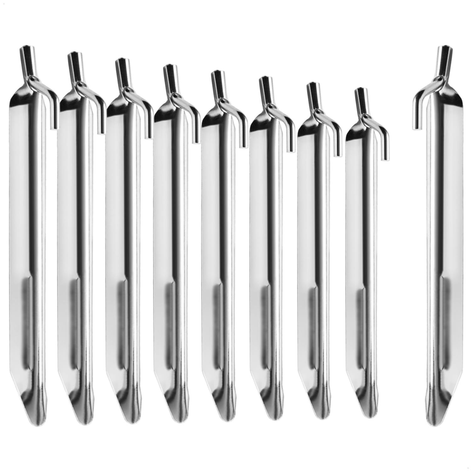 com-four® 8x Tent pegs made of steel - robust V-shaped pegs for camping and outdoors - ideal for normal ground