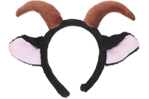 VICASKY Sheep Ears Headband Goats Ears Headband Croissant Accessories for Kids Adults Christmas Party Props