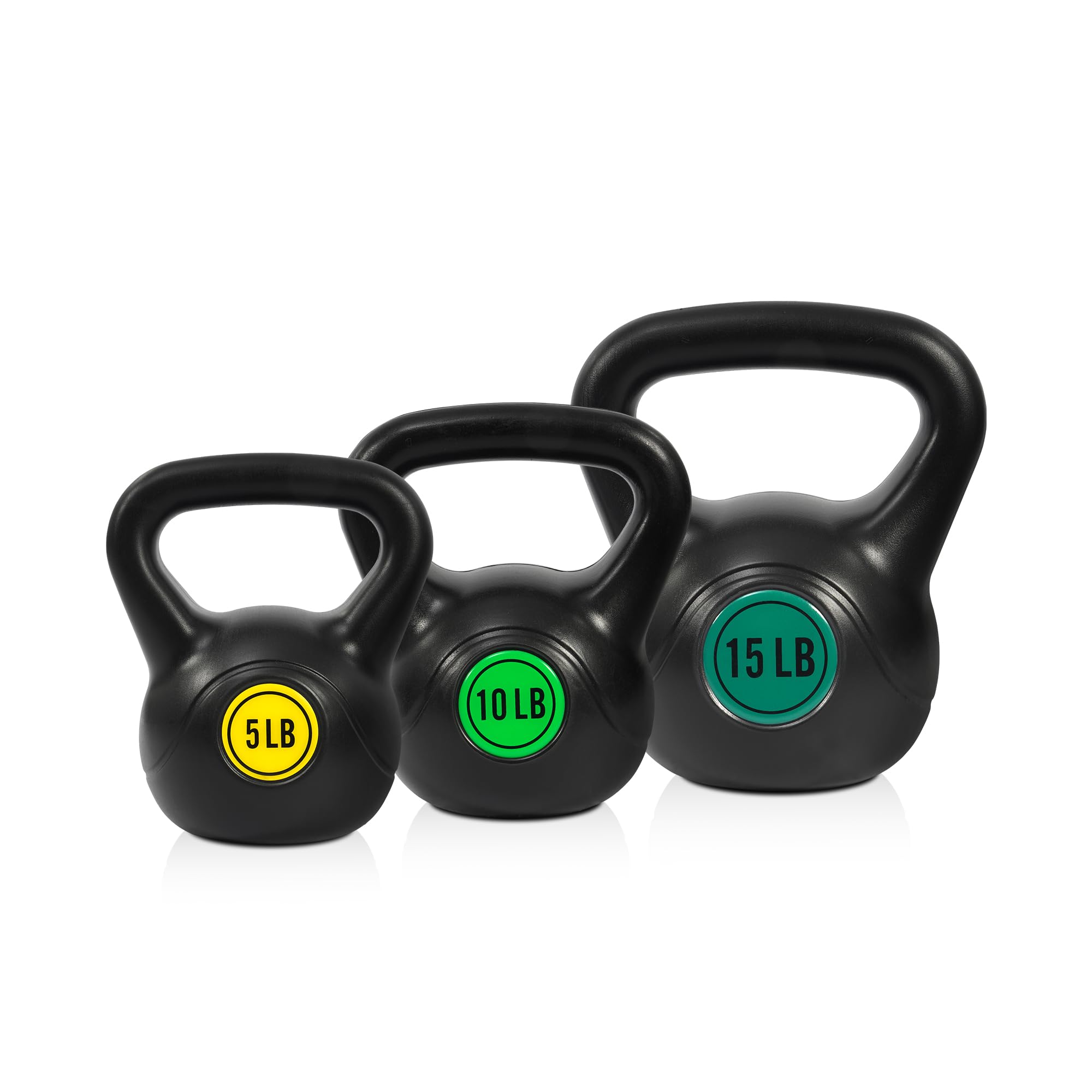 Fitvids Kettlebell Sets 3 Piece Strength Training KettleBells Weight Set 5lb, 10lb, 15lb Kettle Bell Image Fitvids Kettlebell Sets 3 Piece Strength Training KettleBells Weight Set 5lb, 10lb, 15lb Kettle Bell Image