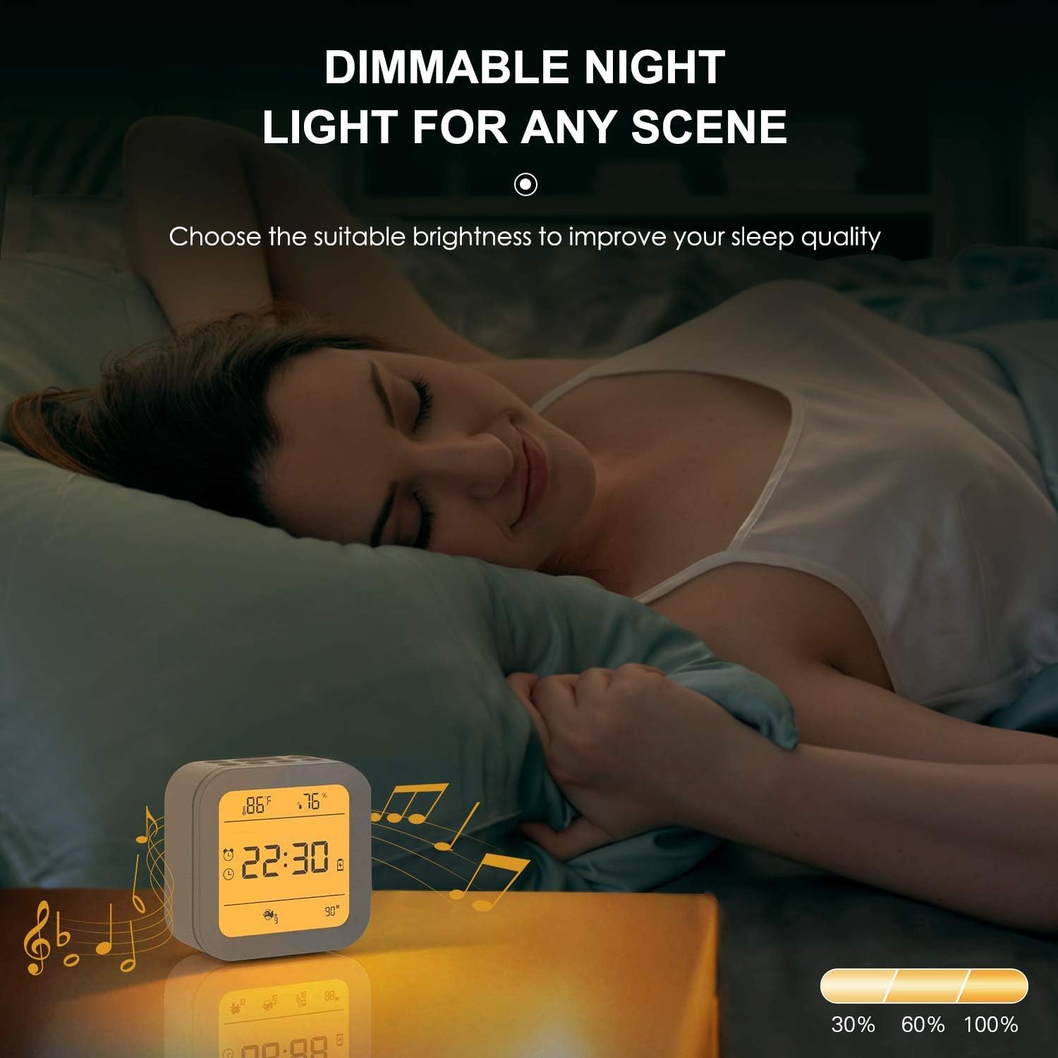 White Noise Machine Portable Sound Therapy Machine with Baby Night Light for Sleeping, Timer & Memory Features 27 Soothing Nature Sleep Sound Noise, Alarm Clock (Military Time) for Home, Office,Travel: Health & Personal Care
