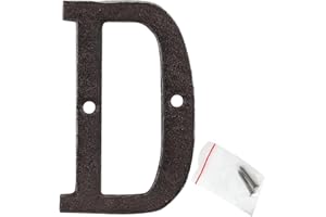 roslyong 3 Inch House Numbers and Letters, Vintage Address Letters for Outside, Cast Iron Solid Metal Letter D (Matching Screws Included)