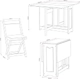 Seconique Santos Butterfly Dining Set White Distressed Pine Space Saving view 2