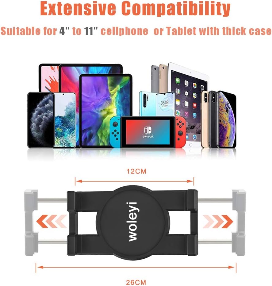 woleyi Spin Bike Tablet Holder, Gooseneck Adjustable Treadmill Exercise Bike Elliptical Tablet Mount for iPad Pro 9.7 10.5 11 - Image 3