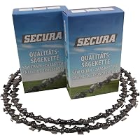 SECURA Sägeketten – 2 Stück, Passend Für McCulloch 55, 40 Cm, 3/8 60TG 1,3 Mm