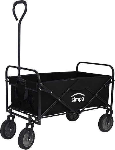 simpa Multi-Purpose Collapsible Trolley Cart - 80KG Capacity - Black