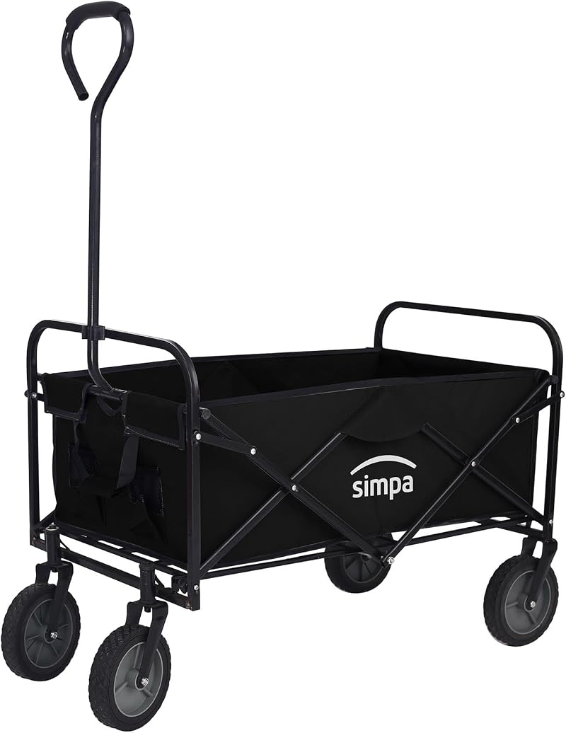 simpa Multi-Purpose Collapsible Trolley Cart - 80KG Capacity - Black