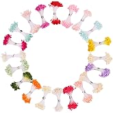 DECORA 20 Bundles 1700 Pieces Assorted Color 3mm Pearl Flower Stamen for Card Making Decoratiaon
